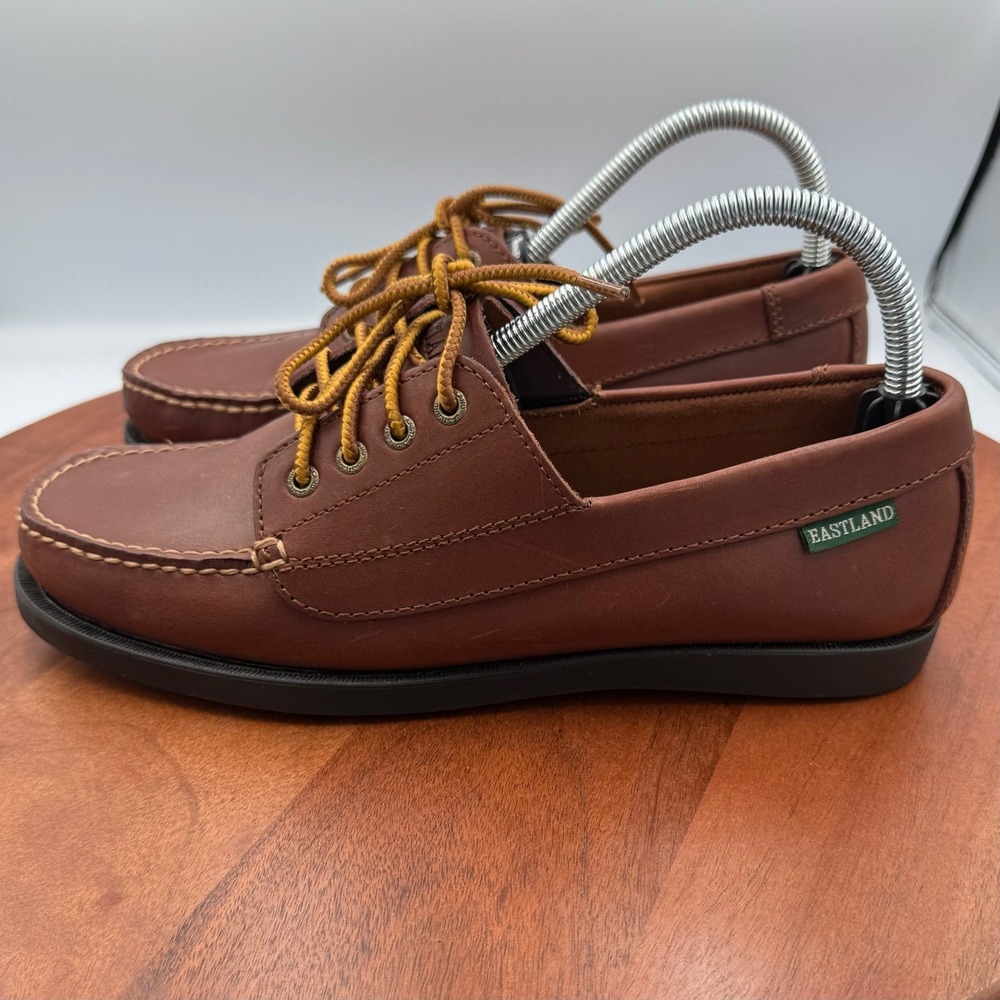 Eastland Falmouth Womens Leather Loafer Brown Camp Mac Boat Shoes Size 9 - Picture 6 of 8